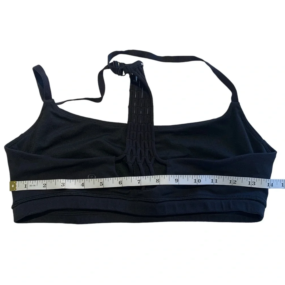 Lululemon True Self Bra II Black Strappy Back Yoga Sports Bra Size 10